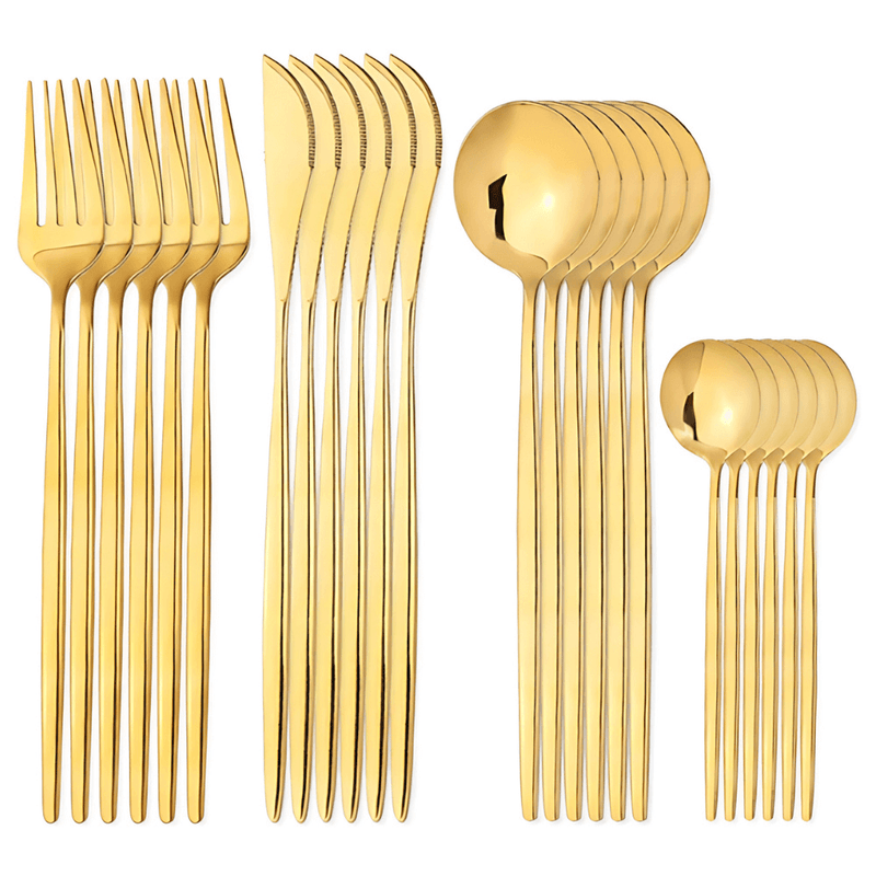 Jogo 24 Peças Talheres Dourado GoldenTouch ®