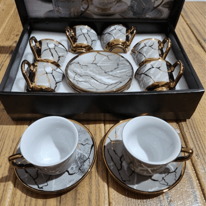 Xícara de café Cerâmica em Porcelana ElegantCafé® - 12 Peças